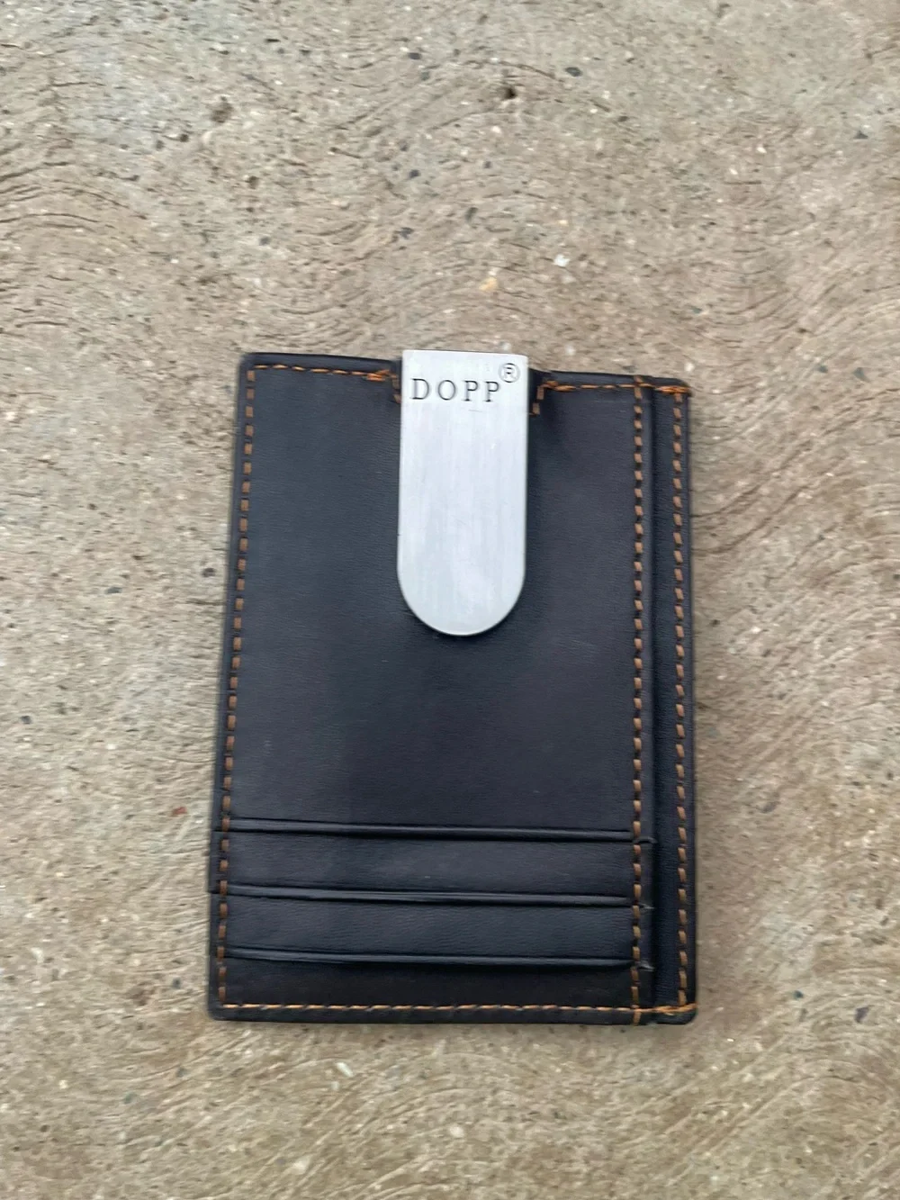 DOPP | Genuine Leather Black ID Wallet with Clear Window